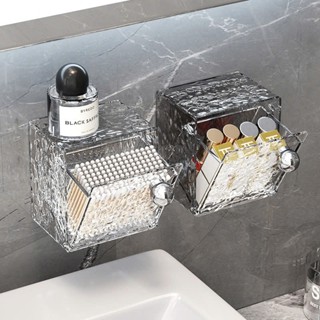 Hộp đựng bông tẩy trang, bông ngoáy tai trong suốt (H13 SÓNG NƯỚC)– Thiết Kế Sang Trọng, Dễ Lấy Vật Dụng