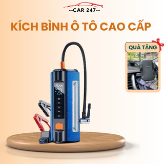  Bơm lốp kích bình ô tô CAR24 4in1 dung lượng 12000mAh dây kích chống đảo cực bơm siêu tốc đèn chiếu sáng ,bảo hành 12T 
