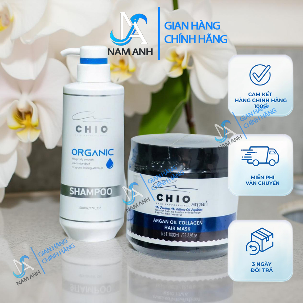 Cặp dầu gội CHIO 500ML phục hồi hư tổn chuyên sâu chống rụng tóc giúp tóc mềm mượt