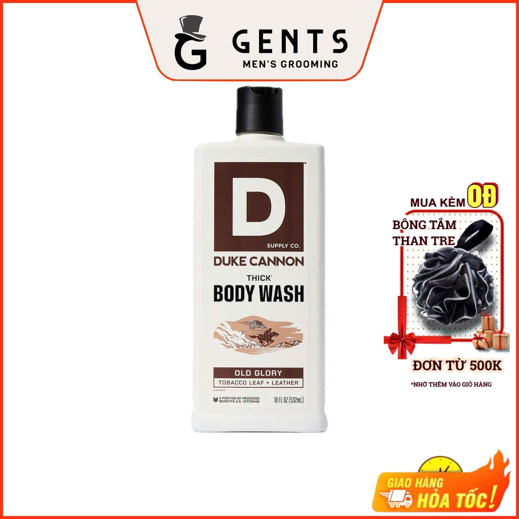 Sữa tắm cho nam DUKE CANNON THICK Body Wash hương OLD GLORY 532ml – Sạch sâu, với hương nam tính bền