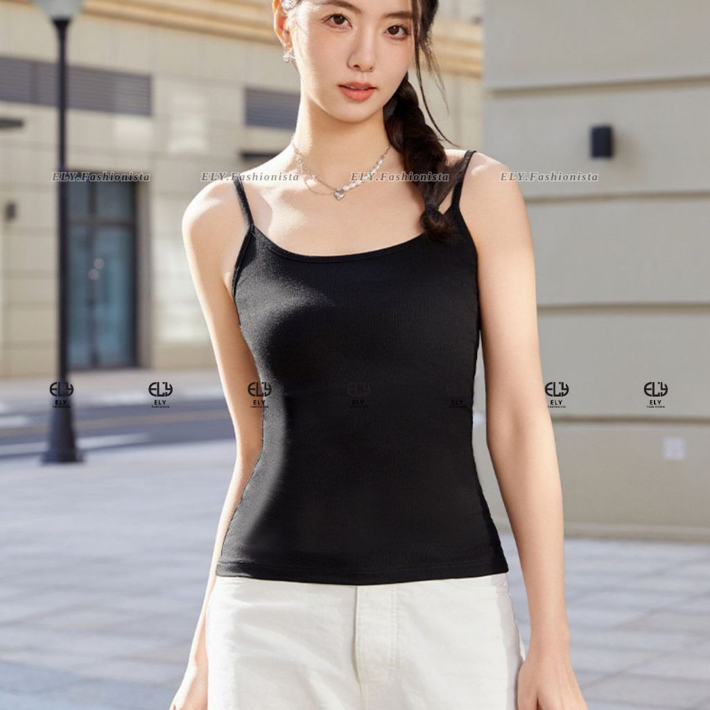 Áo Hai Dây Nữ Ôm Body Chất Borib Co Giãn Mềm Mịn Áo TankTop Basic Mặc Trong Mặc Ngoài Đều Đẹp ELY313 | BigBuy360 - bigbuy360.vn