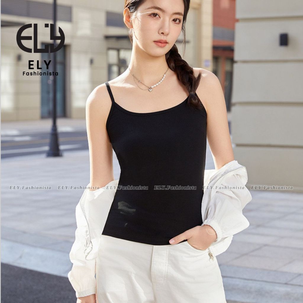 Áo Hai Dây Nữ Ôm Body Chất Borib Co Giãn Mềm Mịn Áo TankTop Basic Mặc Trong Mặc Ngoài Đều Đẹp ELY313 | BigBuy360 - bigbuy360.vn