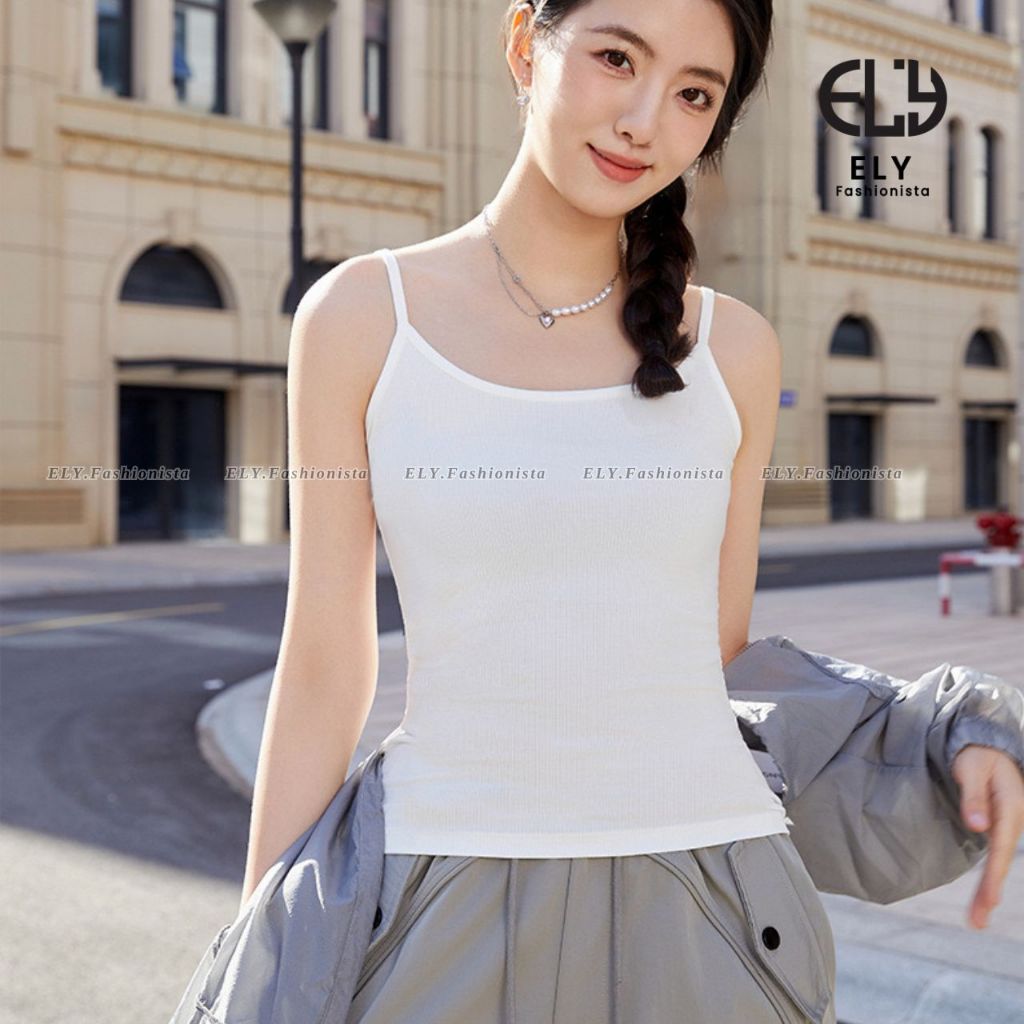 Áo Hai Dây Nữ Ôm Body Chất Borib Co Giãn Mềm Mịn Áo TankTop Basic Mặc Trong Mặc Ngoài Đều Đẹp ELY313 | BigBuy360 - bigbuy360.vn