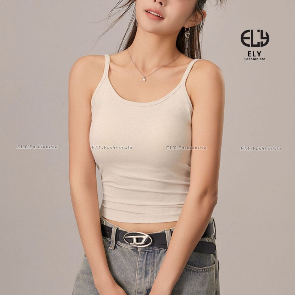 Áo Hai Dây Nữ Ôm Body Chất Borib Co Giãn Mềm Mịn Áo TankTop Basic Mặc Trong Mặc Ngoài Đều Đẹp ELY313 | BigBuy360 - bigbuy360.vn