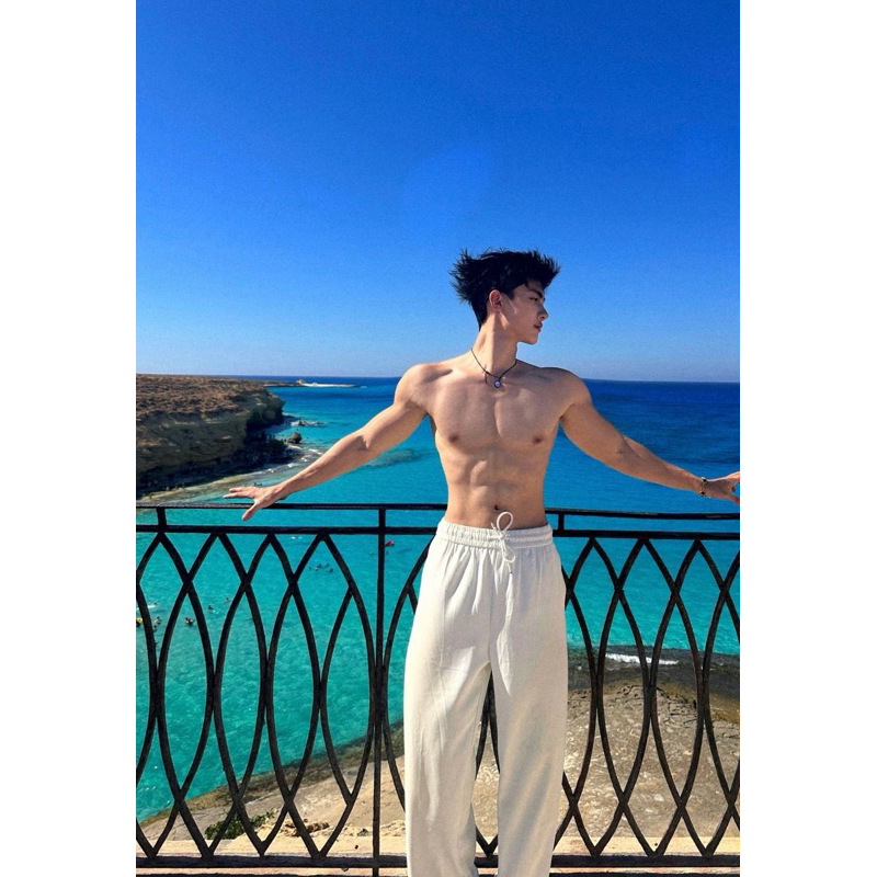 Quần thun ống rộng trắng đi biển Summer Pant cho Nam
