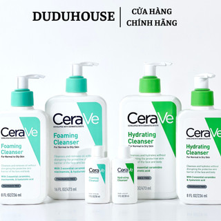  Sữa rửa mặt Cerave Foaming Hydrating Facial Cleanser cho da dầu da khô 473ml 236ml Duduhouse 