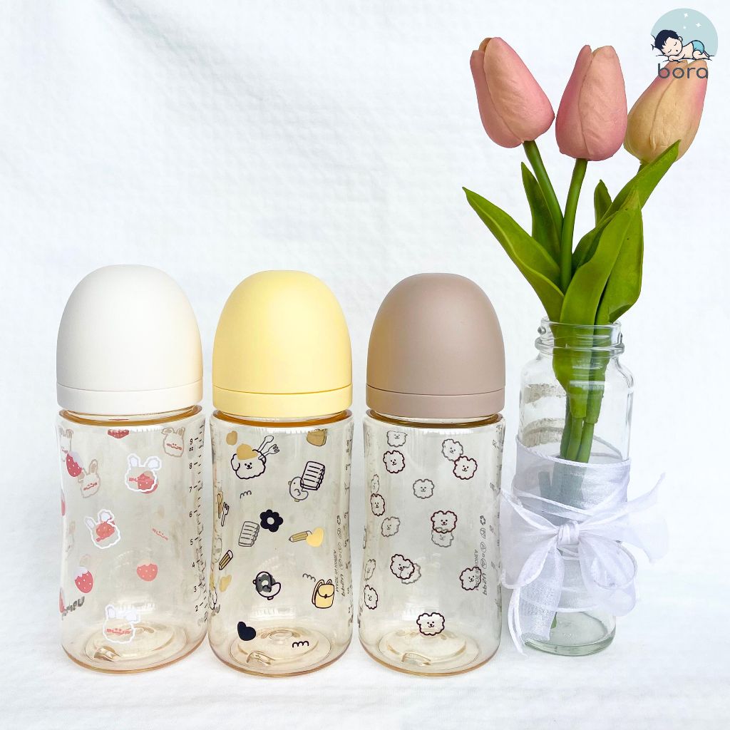 Bình sữa Ubmom Hàn Quốc họa tiết PPSU 120ml/200ml/ 280ml [Được chọn núm][Cam kết chính hãng]  SamBab