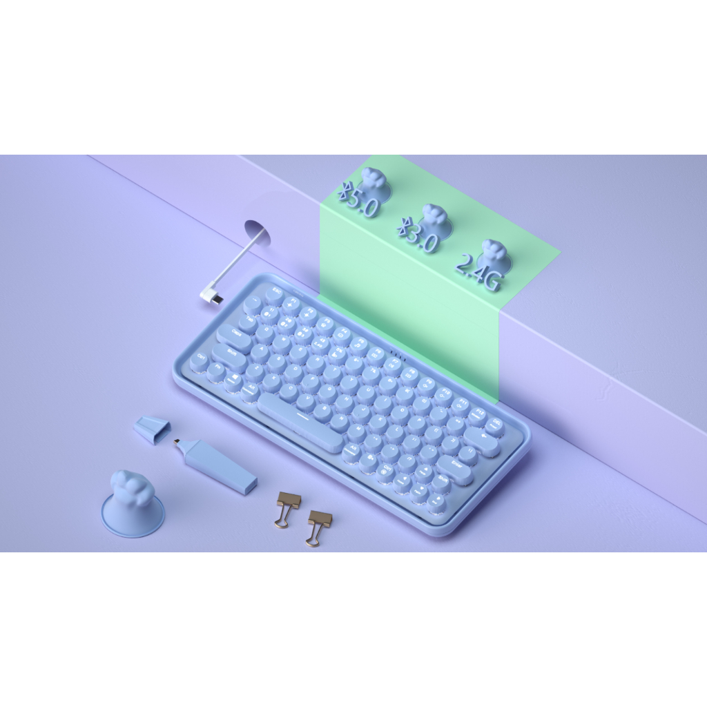 Bàn phím cơ không dây Rapoo Ralemo Pre 5 RA Sw Blue | Kết nối Bluetooth / Wireless 2.4GHz | Pin 4000mAh | Bảo hành 1 năm | BigBuy360 - bigbuy360.vn