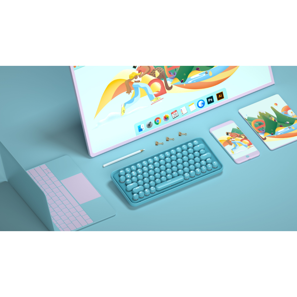 Bàn phím cơ không dây Rapoo Ralemo Pre 5 RA Sw Blue | Kết nối Bluetooth / Wireless 2.4GHz | Pin 4000mAh | Bảo hành 1 năm | BigBuy360 - bigbuy360.vn
