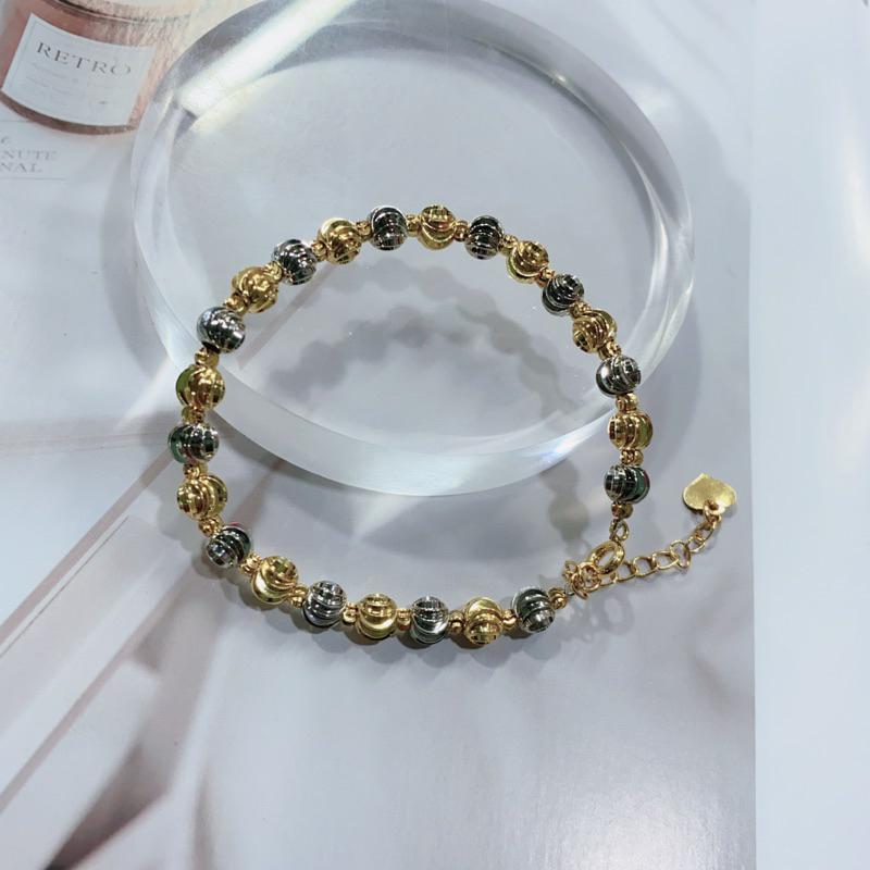 Lắc Bi Thiết Kế 2 Màu TiTan Mạ Vàng 18k