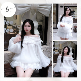 [Sandra Dress] Váy trễ vai tay bồng dáng bí xoè xinh iu (Ảnh thật by Lynsie)