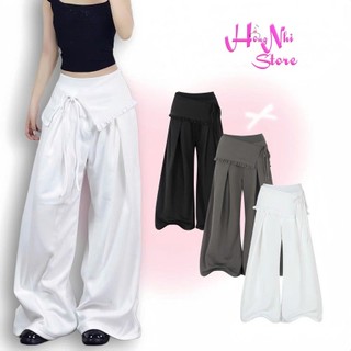  Quần Dài Ống Rộng Dập Ly Tặng Belt Nhún Bèo Rời Tùy Chỉnh Chất Thun Nỉ 2 Da Dày Mịn Hồng Nhi Store 