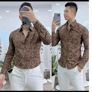 Sơ mi lụa gấm tuyết cao cấp, sơ mi cộc tay