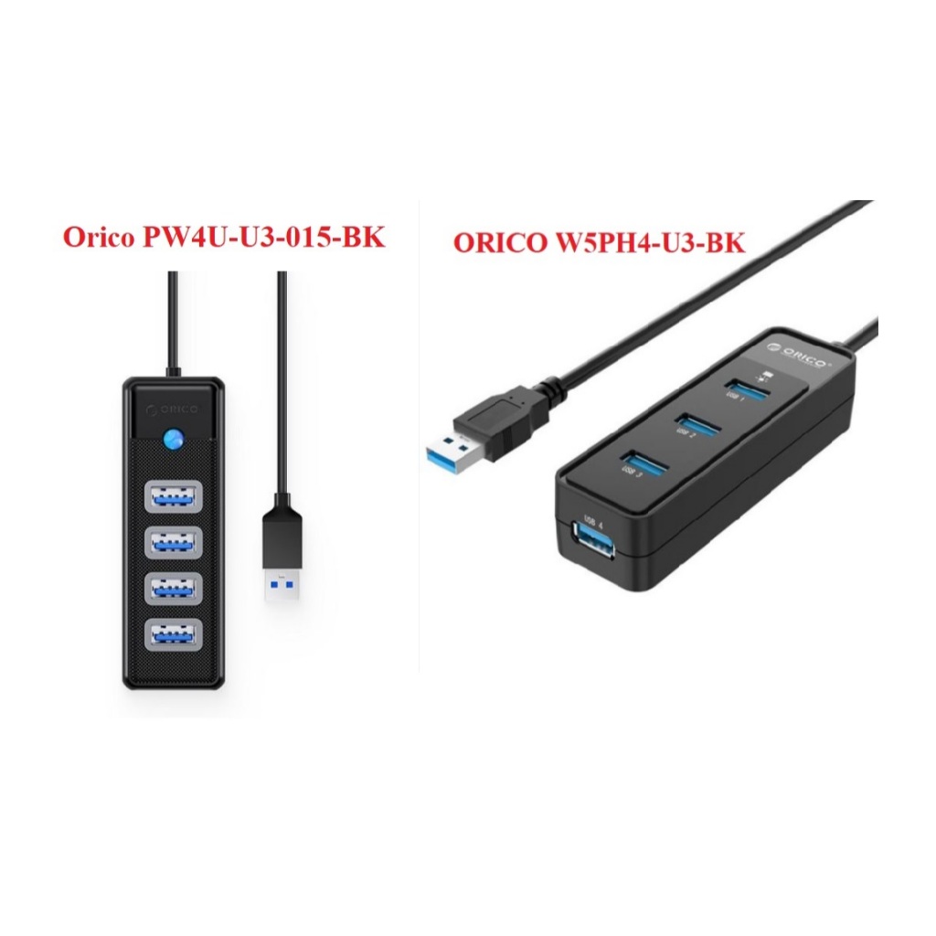 Bộ chia sang 4 cổng USB 3.0 ( W5PH4-U3-BK , PW4U-U3-015-BK ) ORICO - Màu Đen