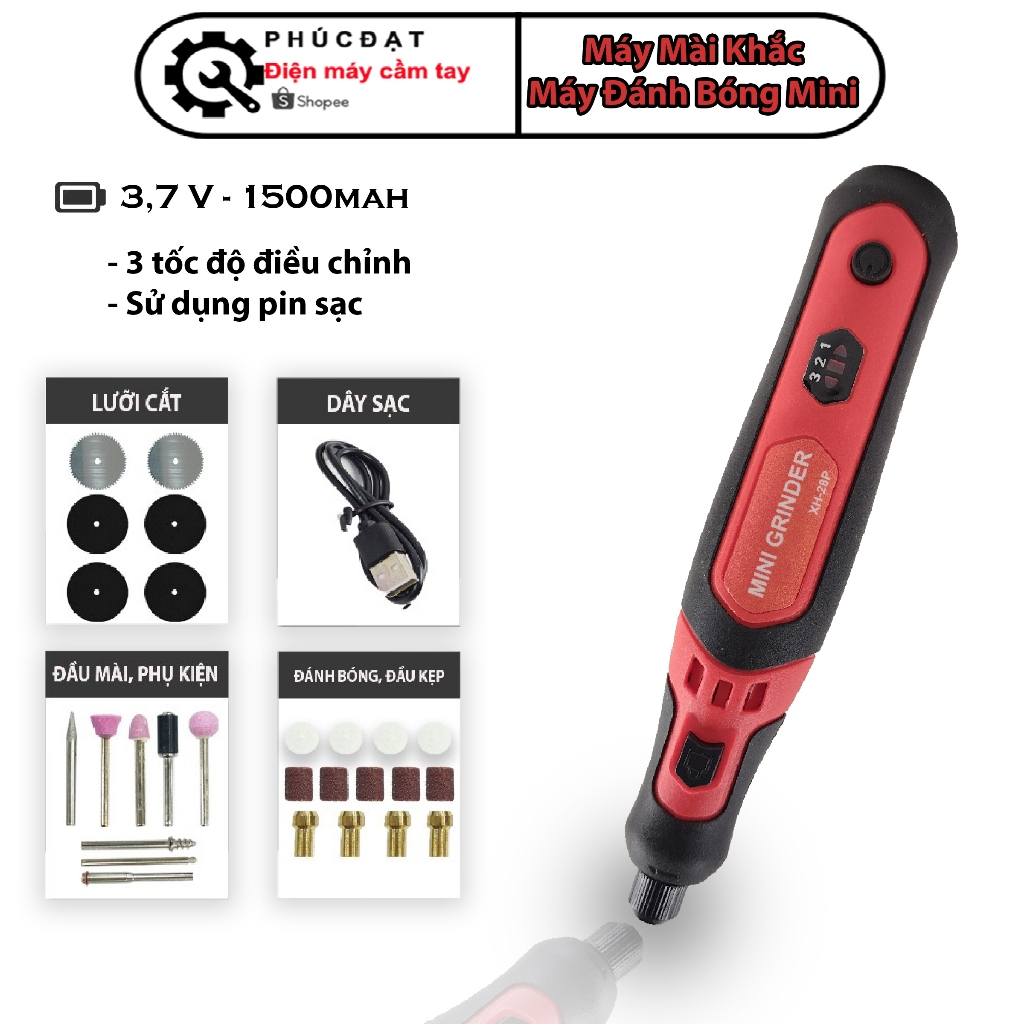 Máy mài khuôn mini 28P.Máy mài khắc đa năng 3 tốc độ quay, Máy mài cầm tay máy mài mini máy khoan cắt sạc pin