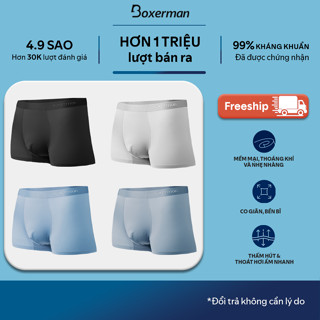 Quần boxer nam thun lạnh PROFIT BOXERMAN, Pack 3 quần lót nam thoáng khí,kháng khuẩn khử mùi