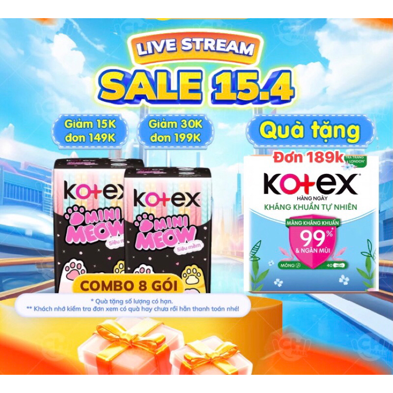 (Che tên sp)Băng vệ sinh Diana-Kotex Maxcool/Siêu bảo vệ/Minimeow/Hàng ngày 20/40 miếng