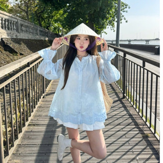 Áo Babydoll Nữ Cổ Trụ Viền Bèo Bo Tay Siêu Xinh - TAWON TOP - GOÛT DE JUN