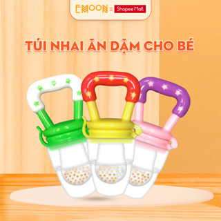 Túi nhai ăn dặm silicone Emoon cho bé từ 4-5 tháng tuổi giúp bé tập nhai an toàn, ngăn ngừa hóc nghẹn