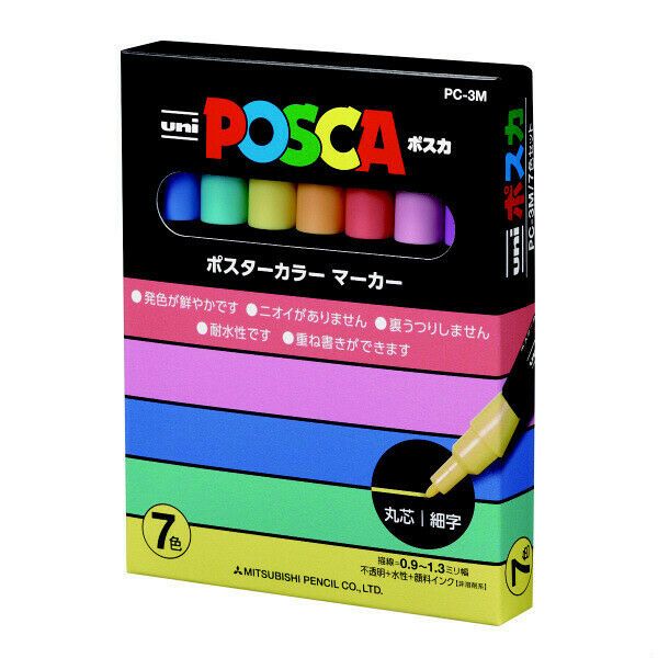 [ARBAT] Bút marker đa dụng Uniball Posca 7 cây pastel
