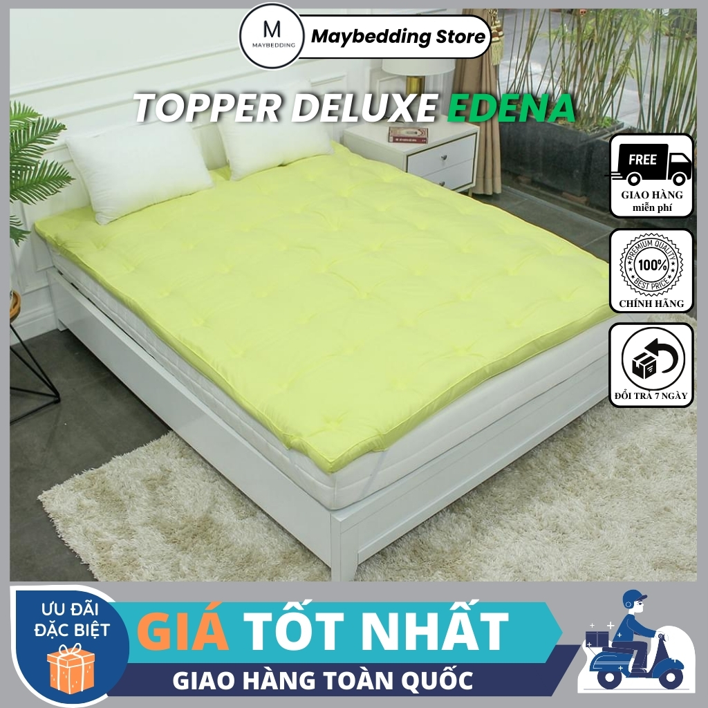 Topper Deluxe EDENA, Tấm Lót, Làm Mềm Nệm (Màu Vàng) - Hàng Chính Hãng