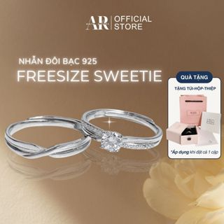 Nhẫn đôi hẹn ước bạc Ý 925 Promise Ring, nhẫn cặp đôi nam nữ Sweetie AURASILVER-ND2