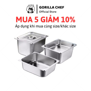 Khay inox đựng thức ăn loại dày Gorilla Chef được đánh bóng 2 mặt | Độ sâu 6.5-15cm (0.55L - 8.6L)