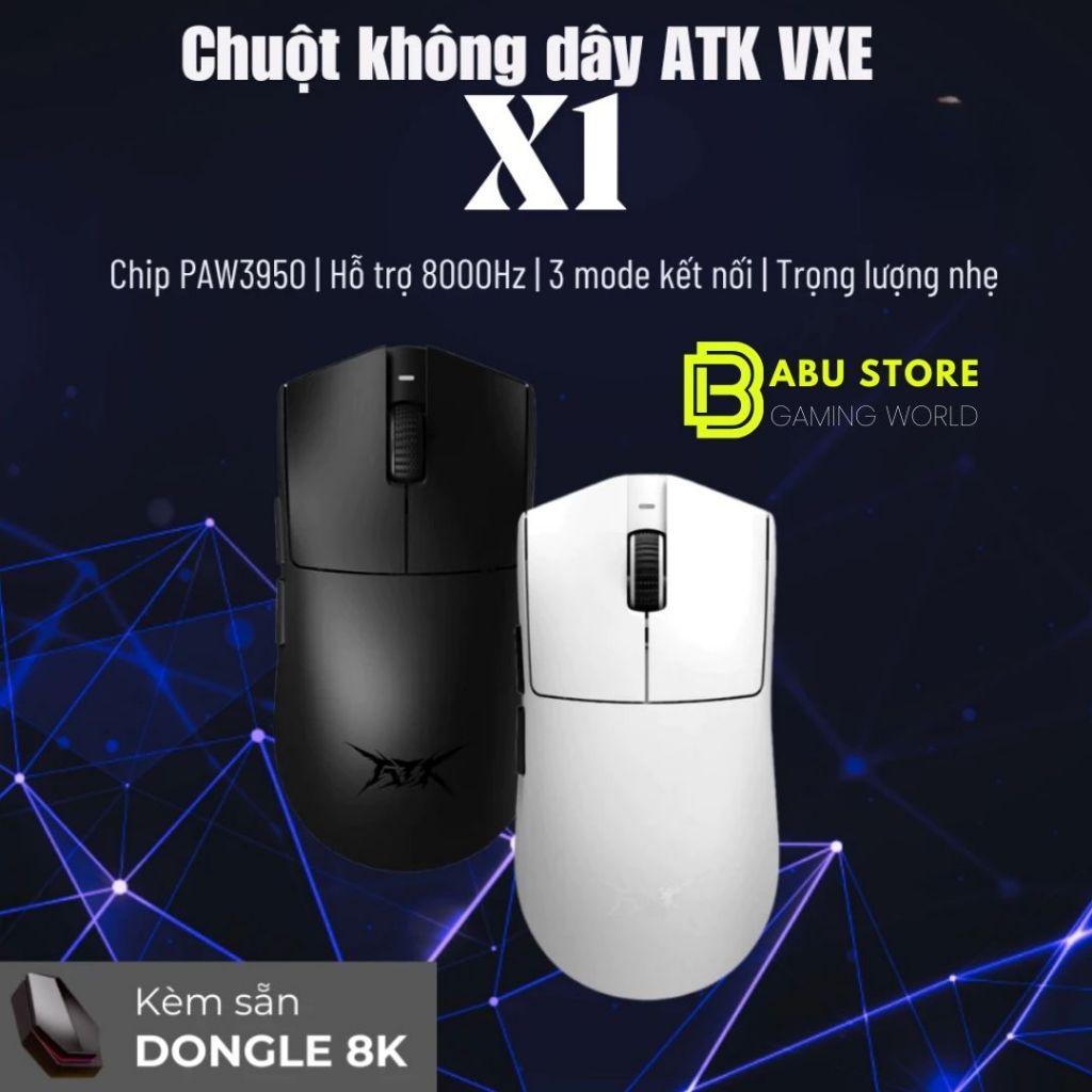 [SẴN GIAO] Chuột không dây ATK Blazing Sky X1 Ultra | X1 Promax | X1 Pro | PAW3950 | 8K Polling Rate