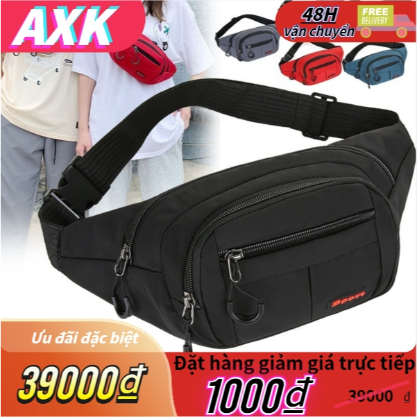 Túi đeo hông vải dù chống thấm nước, túi đeo chéo phù hợp cho thể thao và dễ dàng mang theo