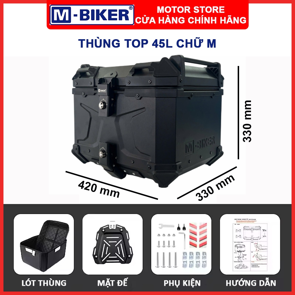 Thùng nhôm MT09, Thùng nhôm gắn xe MT09, Thùng sau xe máy dành cho Yamaha MT09