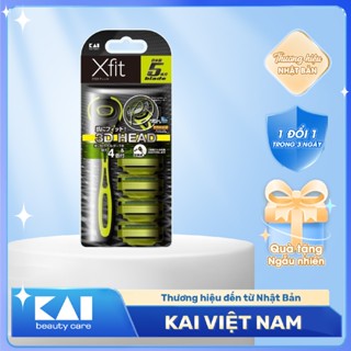  Dao Cạo Râu 5 Lưỡi Kép Kai 01307 GA0041 Razor 3D Head Xfit Set 1 Cây 4 Lưỡi 