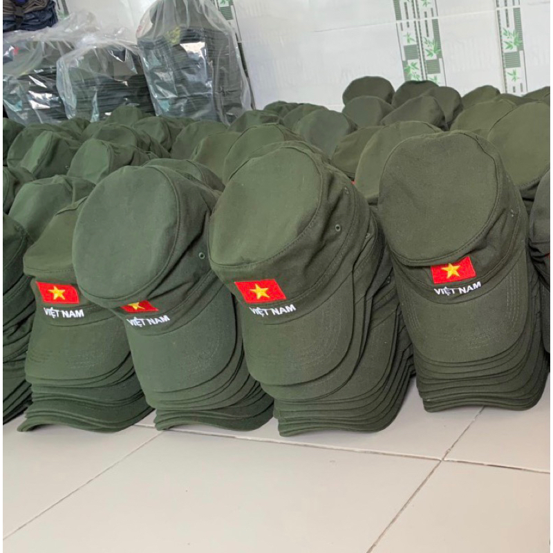 Mũ lưỡi trai đầu bằng sao việt nam, nón kết thêu đồng phục