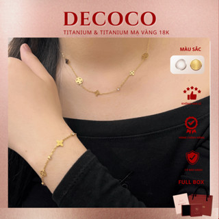  Bộ trang sức vòng cổ và vòng tay DECOCO Luvia titan không đen gỉ   kèm Túi giấy + Hộp + Thiệp   