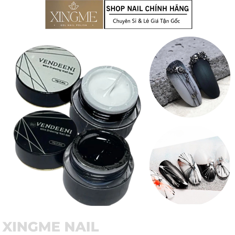 Gel Tơ Nhện Siêu Đặc, Gel Mạng Nhện Veendeni Cao Cấp Chính Hãng - đen trắng [XINGME NAIL]