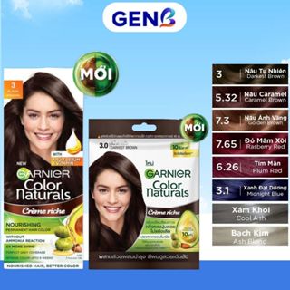 Thuốc Nhuộm Tóc Garnier Hộp/Gói CHÍNH HÃNG - Nhuộm Tóc Nâu Lạnh, Xám Khói, Bạch Kim Kem Nhuộm Tóc Tại Nhà - GenB