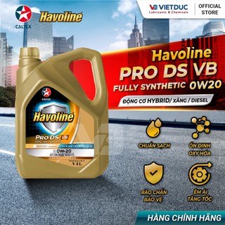  Dầu nhớt động cơ Tổng hợp toàn phần - Caltex Havoline ProDS VB 0W20  Can 4L  