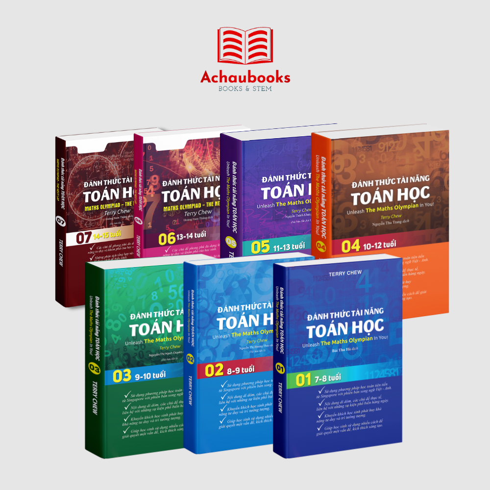 Combo sách đánh thức tài năng toán học ( 7 cuốn ), sách toán singapore từ lớp 1 đến 9 - Á Châu Books