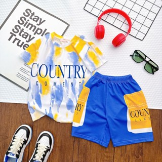 (11-42kg) Đồ bộ mặc nhà bé trai thun lạnh 3D quần đùi họa tiết sang trọng , màu sắc tươi sáng