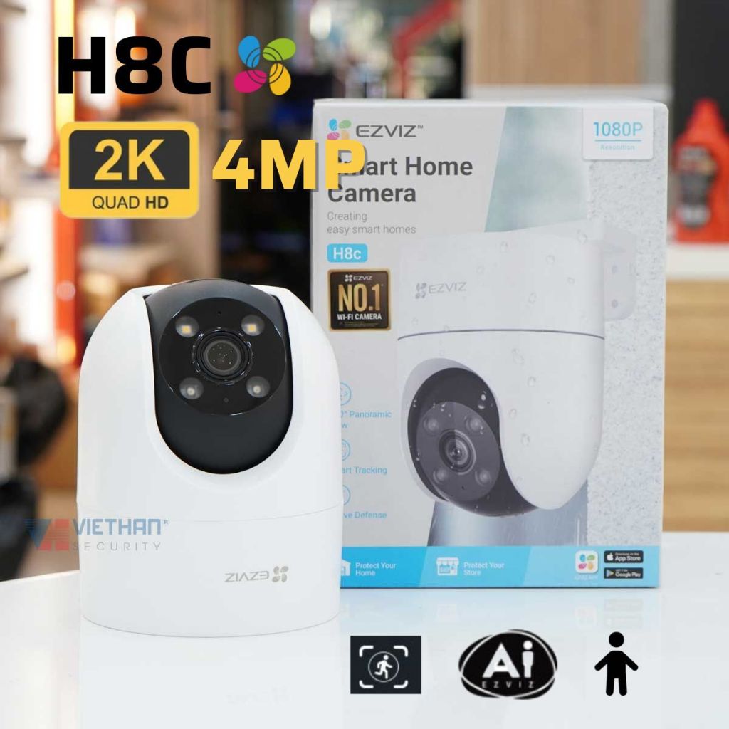 Camera xoay ngoài trời dùng sim 4G Ezviz H8c độ phân giải cao 2K 3mp (không cần có mạng wifi ở nhà)