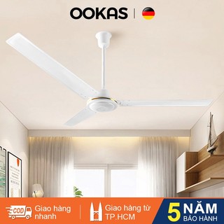  OOKAS Quạt trần Classic 3 cánh điện cơ gió mạnh màu trắng Quạt cho phòng khách trường học 