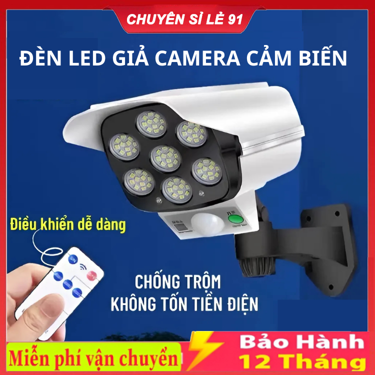 Đèn Giả CAMERA Ngoài Trời Đèn Năng Lượng Mặt Trời Hình Camera Chống Trộm Kèm Điều Khiển Siêu Sáng