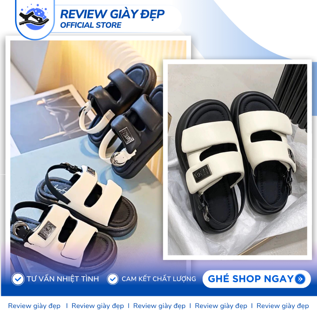 Dép sandal quai hậu nữ 2 quai dán gắn Tem 3257 fullbox, dép nữ thời trang cao cấp