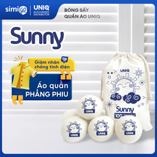 Bóng sấy quần áo UNIQ Sunny banh len lông cừu sấy khô nhanh tiết kiệm điện chống nhăn làm mềm vải cho máy sấy giặt