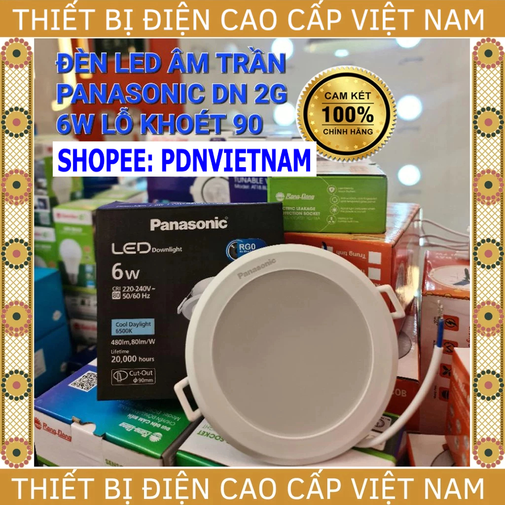 (Panasonic) Đèn âm trần Panasonic 6W/D90 Downlight DN2G, mã NNV70060, NNV70040, NNV70030, bảo hành 2