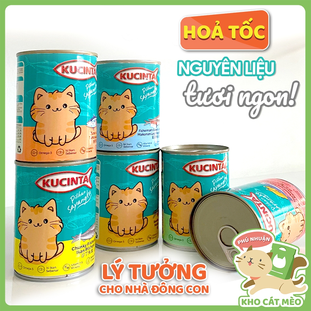 [ PATE KUCINTA 400G ] Pate Kucinta  Lon 400g cho mèo chính hãng NK Thái Lan