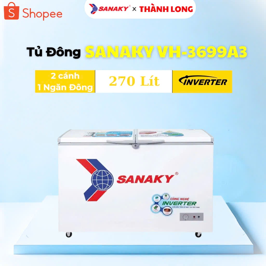 [SHOPPE-LẮP ĐẶT TỈNH BÌNH THUẬN] Tủ đông Sanaky VH-3699A3 270 lít inverter