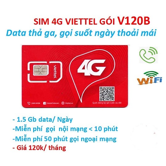 Sim 4G VIETTEL SẴN SỬ DỤNG LUON TỐC ĐỘ CAO NGHE GỌI FREE CẢ THÁNG ĐĂNG KÍ GÓI V90B V120B