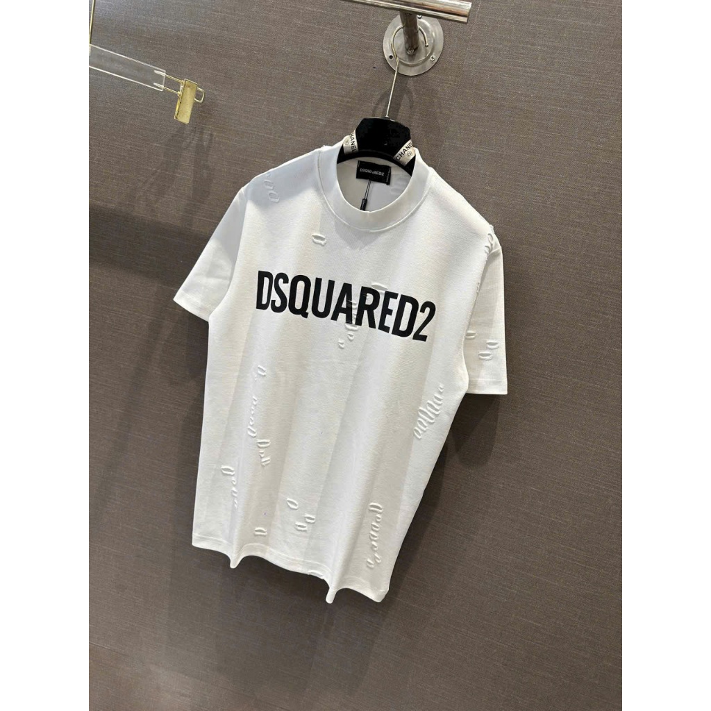 Áo phông nam nữ Premium Cotton DSQ rách in chữ Dsquared2  trước ngực chất cotton dày dặn cao cấp mới nhất 2025 | BigBuy360 - bigbuy360.vn