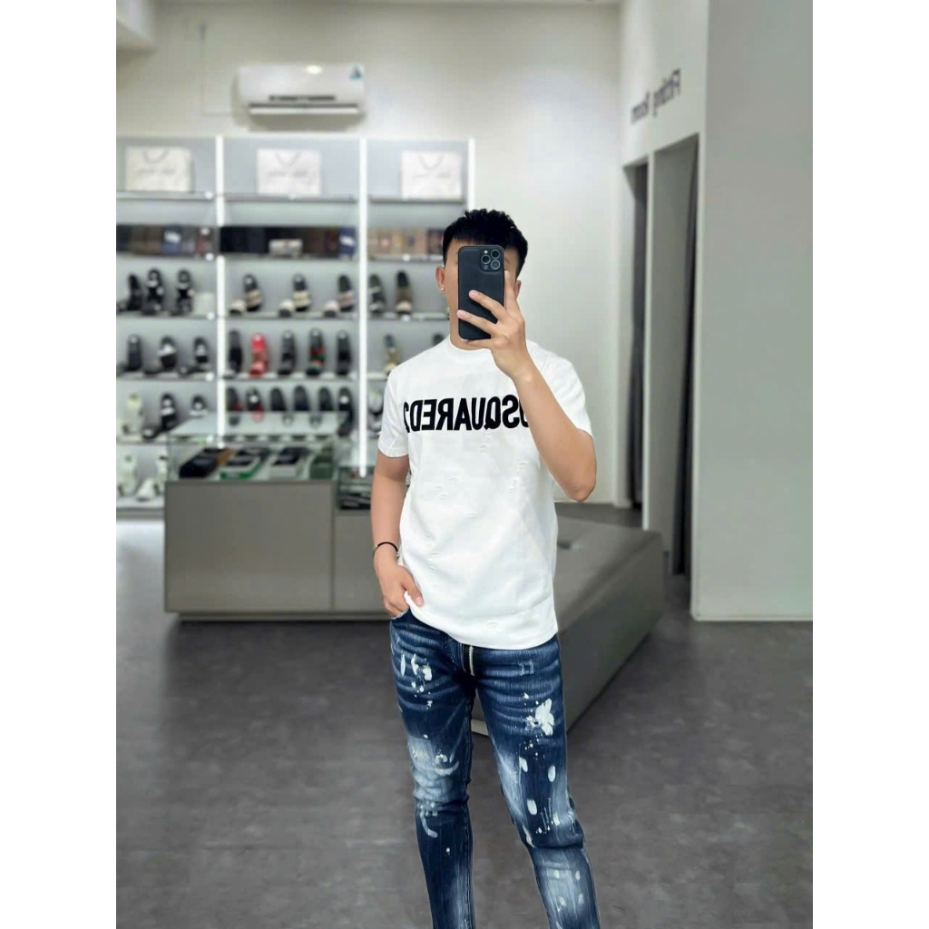 Áo phông nam nữ Premium Cotton DSQ rách in chữ Dsquared2  trước ngực chất cotton dày dặn cao cấp mới nhất 2025 | BigBuy360 - bigbuy360.vn