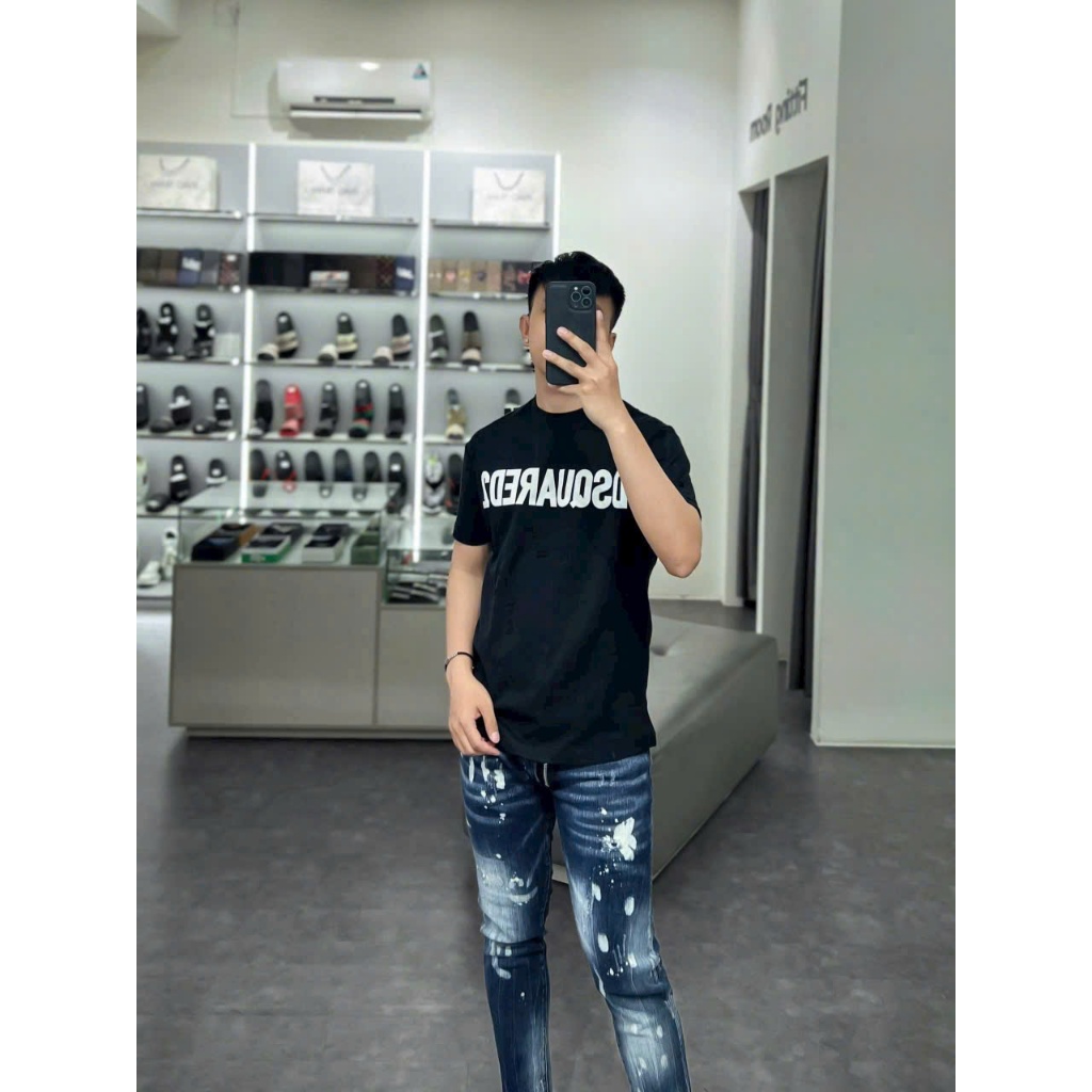 Áo phông nam nữ Premium Cotton DSQ rách in chữ Dsquared2  trước ngực chất cotton dày dặn cao cấp mới nhất 2025 | BigBuy360 - bigbuy360.vn